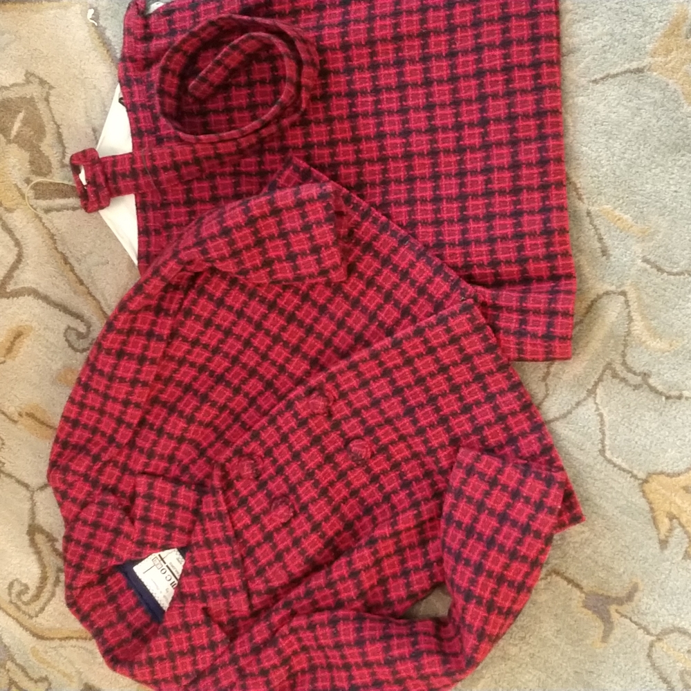 Vintage custom made suit with belt